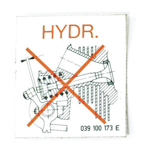 Kennschild Ventilspiel Hydrostößel