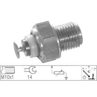 Temperaturgeber 0-125 Grad 1-polig schwarz Stecker 6,3mm