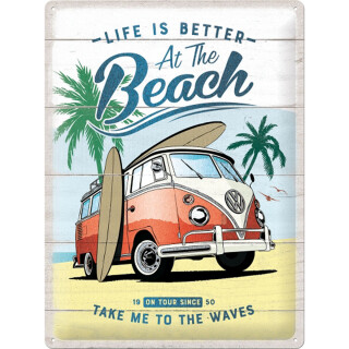 Blechschild "VW Bulli Beach" Special Edition
