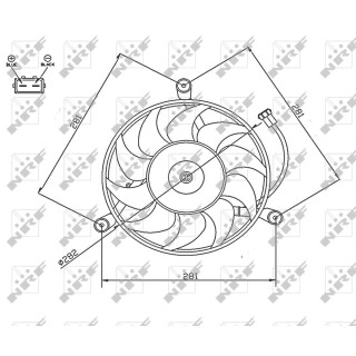Kühlerlüfter 280 mm, 500 W
