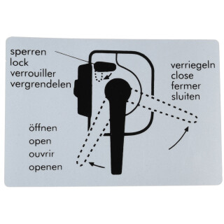 Aufkleber "Verriegelung Schiebetür"