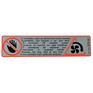 Aufkleber "Warnung Kühlerventilator"