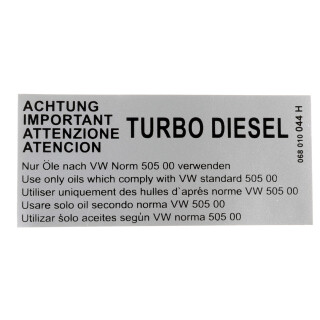 Aufkleber Ventildeckel "Turbo Diesel"