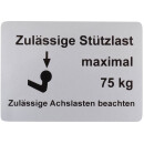 Aufkleber "Zul&auml;ssige St&uuml;tzlast...