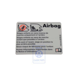 T4 Kennschild Airbag in Französisch