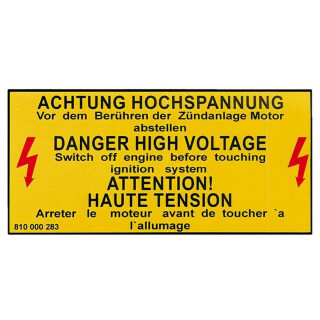 Kennschild Hochspannung für Luftfilterdeckel